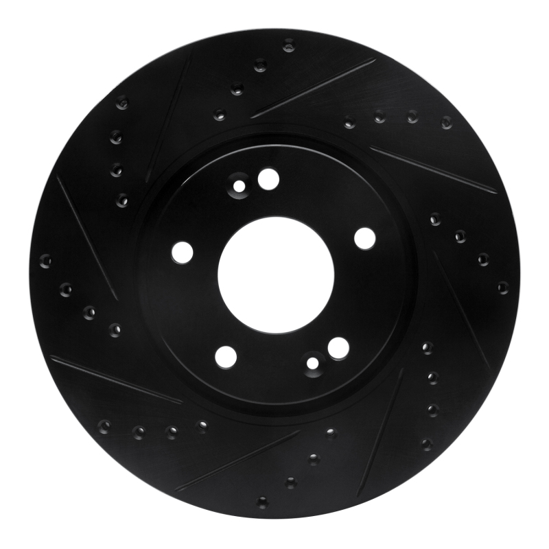 Kia Sportage Brake Rotor (1) - Front Left - R1 Concepts - Drilled & Slotted - Black - `12-`16
